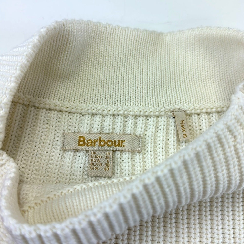 Barbour Shoreward Sweater striped cotton mock neck striped womens sweater Size 6 - Picture 5 of 10